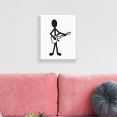 Guitarist Stick Figuur Canvas Afdruk (Insitu (Woonkamer))
