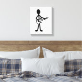 Guitarist Stick Figuur Canvas Afdruk (Insitu (Slaapkamer))