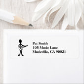 Guitarist Stick Figuur Etiket (Insitu)