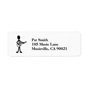Guitarist Stick Figuur Etiket