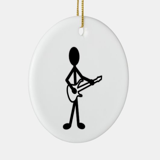 Guitarist Stick Figuur Keramisch Ornament (Rechts)