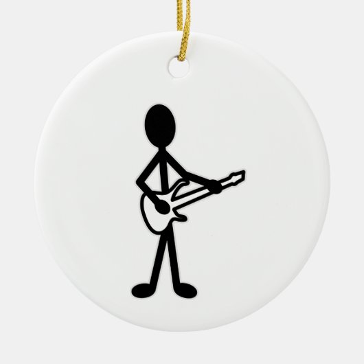 Guitarist Stick Figuur Keramisch Ornament (Voorkant)
