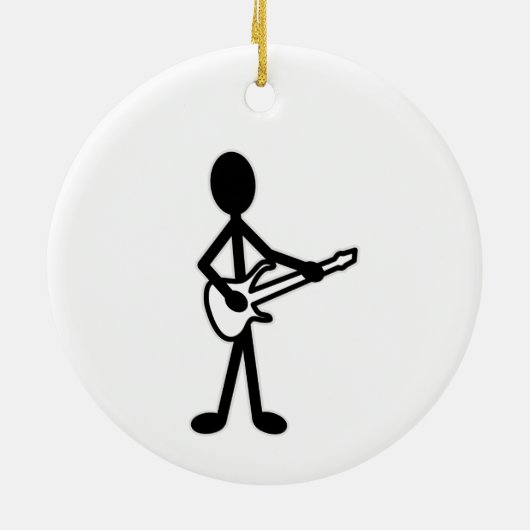 Guitarist Stick Figuur Keramisch Ornament (Achterkant)