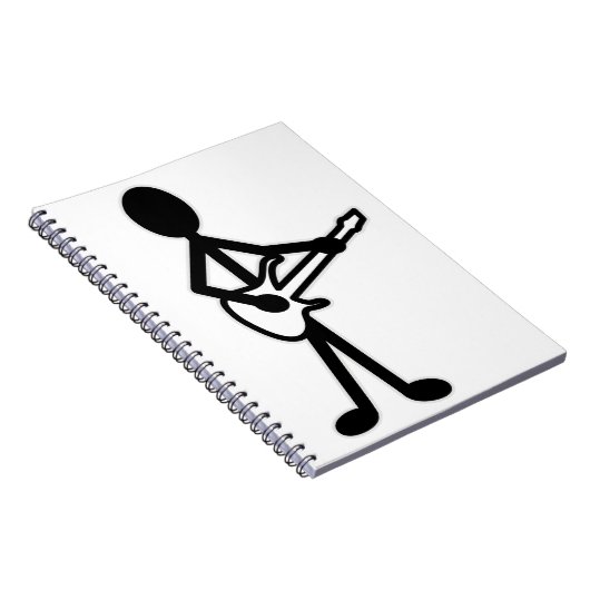 Guitarist Stick Figuur Notitieboek (Rechterzijde)