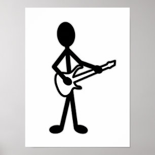 Guitarist Stick Figuur Poster