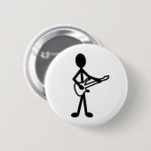 Guitarist Stick Figuur Ronde Button 5,7 Cm (Voorkant /achterkant)