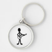 Guitarist Stick Figuur Sleutelhanger (Voorkant)
