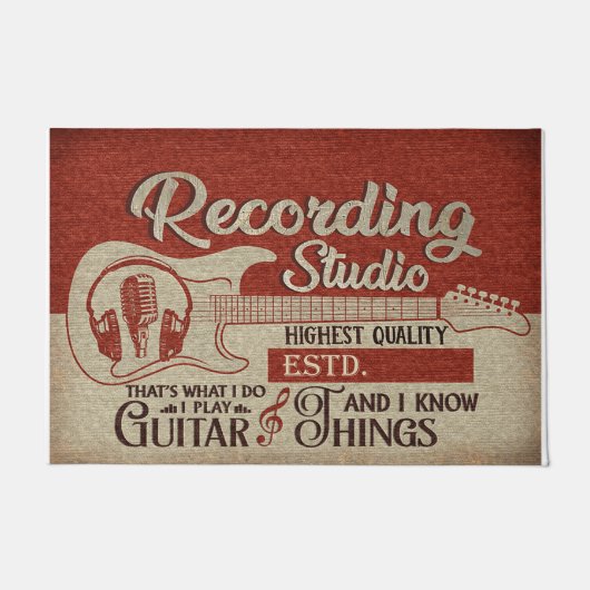 Guitarist Studio Door Mat, Gift For Guitarist Deurmat (Voorkant)