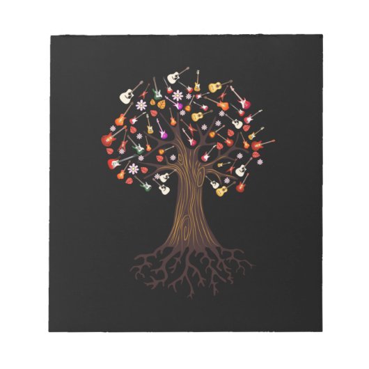 Guitarist Tree Guitar Birthday Notitieblok (Voorkant)