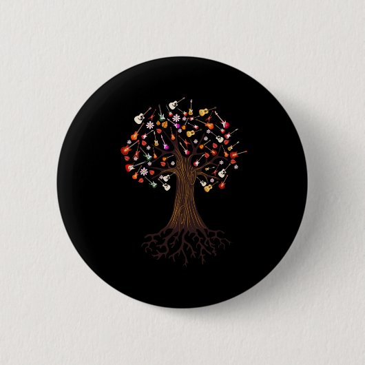 Guitarist Tree Guitar Birthday Ronde Button 5,7 Cm (Voorkant)