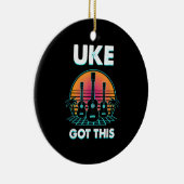 Guitarist Uke heeft deze verjaardag Keramisch Ornament (Rechts)