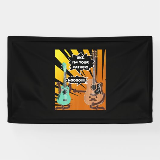 Guitarist Uke, ik ben je vader Birthday Spandoek (Horizontaal)