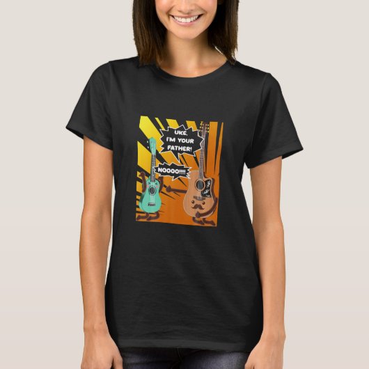Guitarist Uke, ik ben je vader Birthday T-shirt (Voorkant)
