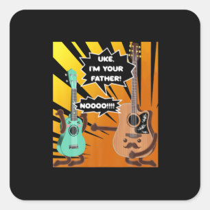 Guitarist Uke, ik ben je vader Birthday Vierkante Sticker