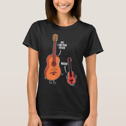 Guitarist - Uke, ik ben je vader voor ukulele musi T-shirt (Voorkant)