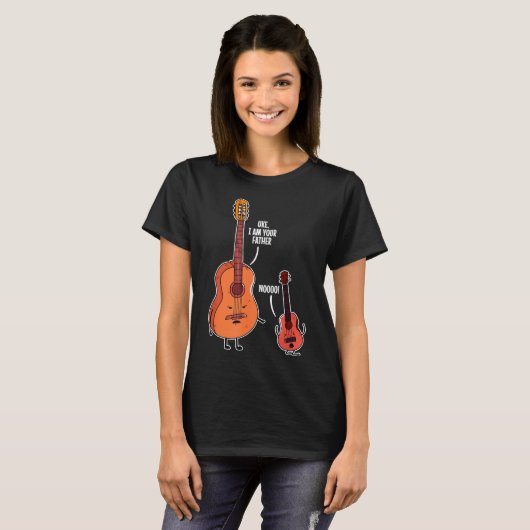 Guitarist - Uke, ik ben je vader voor ukulele musi T-shirt (Voorkant volledig)