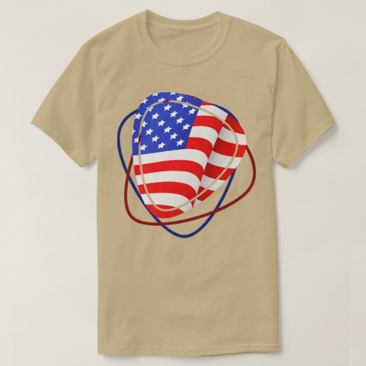 Guitarist US Flag Pick Guitar T-shirt (Design voorkant)