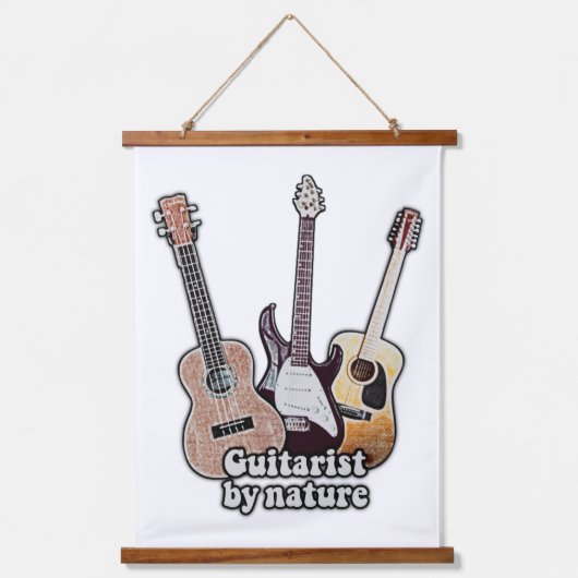 Guitarist van natuur. Guitarij kunstwerk Hangend Wandkleed (Voorkant)
