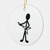 Guitarist Vliegende V-stickfiguur Keramisch Ornament (Links)