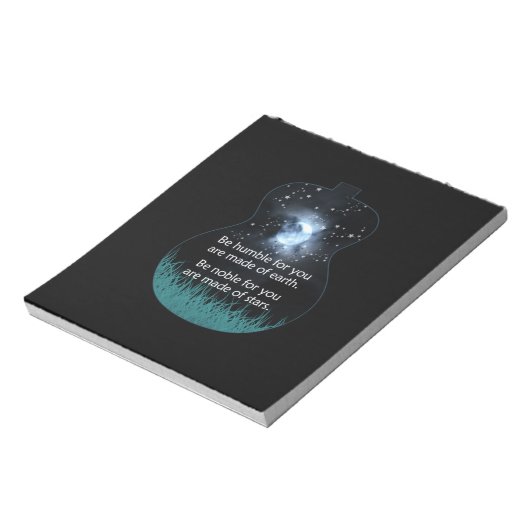 Guitarist zijn nederig voor je zijn gemaakt van aa notitieblok (Linkerzijde)