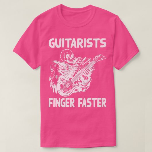 Guitarists Finger Faster Skeleton Guitar T-shirt (Design voorkant)