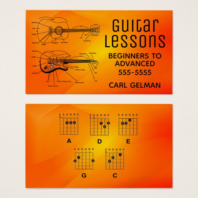 Guitarles Visitekaartje (Voorkant /achterkant)