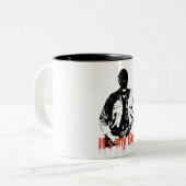 Guitarplayer Tweekleurige Koffiemok (Voorkant links)