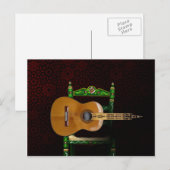 Guitarra española con Giralda de Sevilla y silla. Briefkaart (Voorkant / Achterkant)