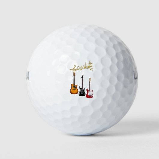 guitarras electricas con partituras musicales golfballen (Voorkant)
