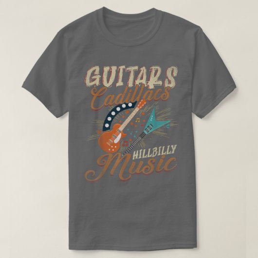 Guitars Cadillacs Hillbilly MusicCountry tracks en T-shirt (Design voorkant)