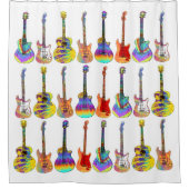 Guitars Colorful Pattern Douchegordijn (Voorkant)