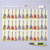 Guitars Colorful Pattern Tissuepapier (Craft)