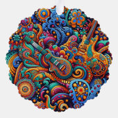 Guitars in mandala batik style ornament kaart (Achterkant)