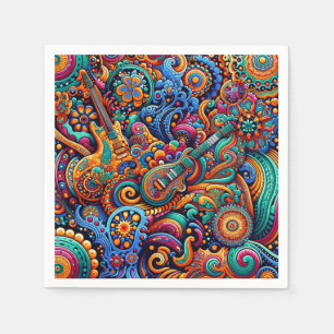 Guitars in mandala batik style servet