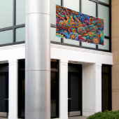 Guitars in mandala batik style spandoek (Buitenkant Gebouw)