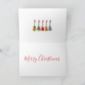 Guitars Kerstmusical Jazzy Colorful Feestdagen Kaart (Binnen)