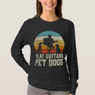 Guitars Pet Dog Retro Music Guitarist Animal spele T-shirt