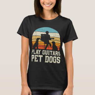 Guitars Pet Dog Retro Music Guitarist Animal spele T-shirt