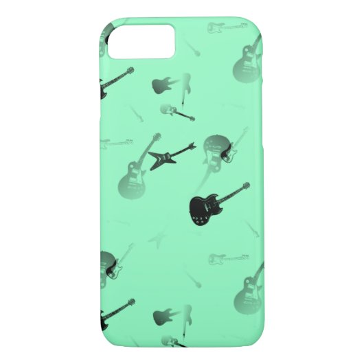 Guitars Rock Aqua Iphone Case 1 (Achterkant)