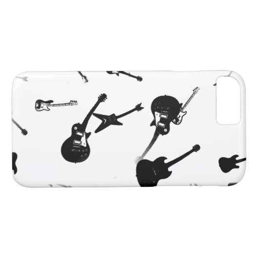 Guitars Rock Black White Iphone Case 4 (Achterkant (Horizontaal))