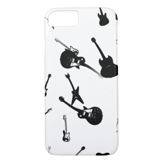 Guitars Rock Black White Iphone Case 4 (Achterkant)