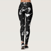 Guitars Rock Black White Leggings (Achterkant)
