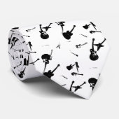 Guitars Rock Black White Stropdas 2 (Opgerold)