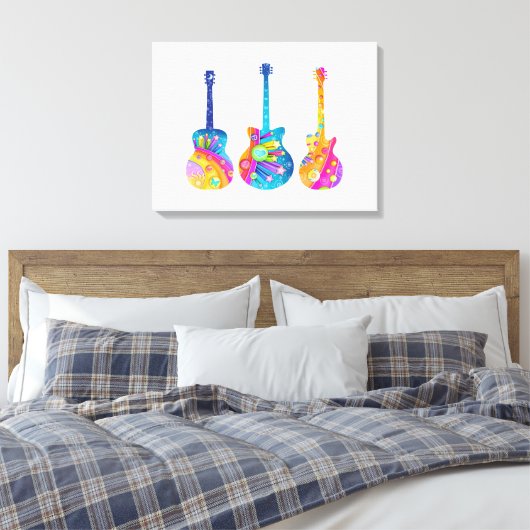 GUITARS Stretted CANVAS ART PRINTS (Insitu (Slaapkamer))
