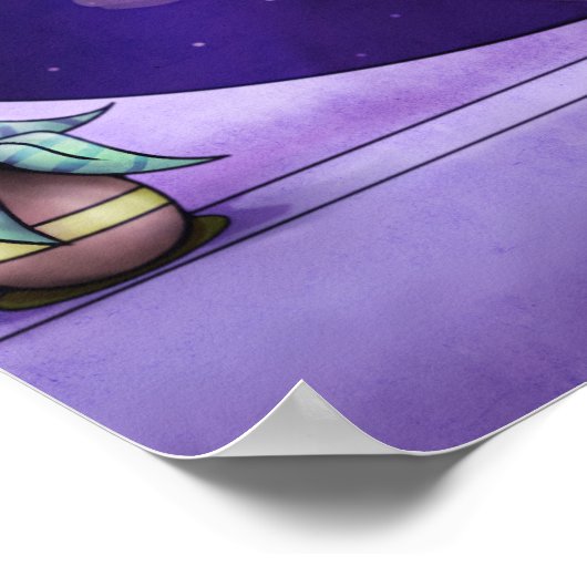 Guiter in de ruimte afspelen poster (Hoek)