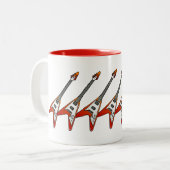 Guiter Player Flying V Guitars Ceramic Coffee Mugs Tweekleurige Koffiemok (Voorkant links)