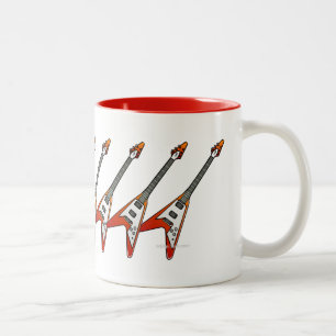 Guiter Player Flying V Guitars Ceramic Coffee Mugs Tweekleurige Koffiemok