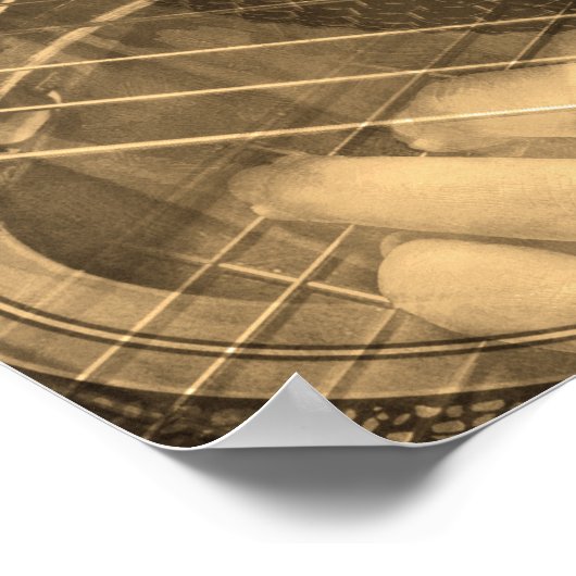 Guiter-speler zangeres collage poster (Hoek)