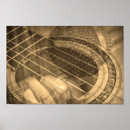 Guiter-speler zangeres collage poster