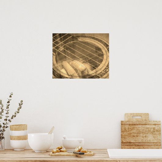 Guiter-speler zangeres collage poster (Keuken)